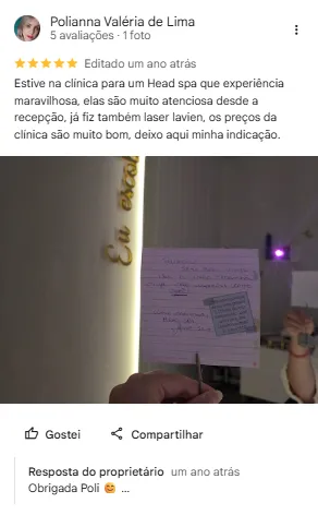 Print de avaliação no Google de Polianna Valéria de Lima para a Má Cherie